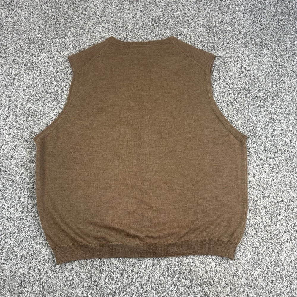Vintage J.Ashford Sweater Vest 100% Merino Wool Mens XXL Brown Made In Italy - Picture 2 of 7